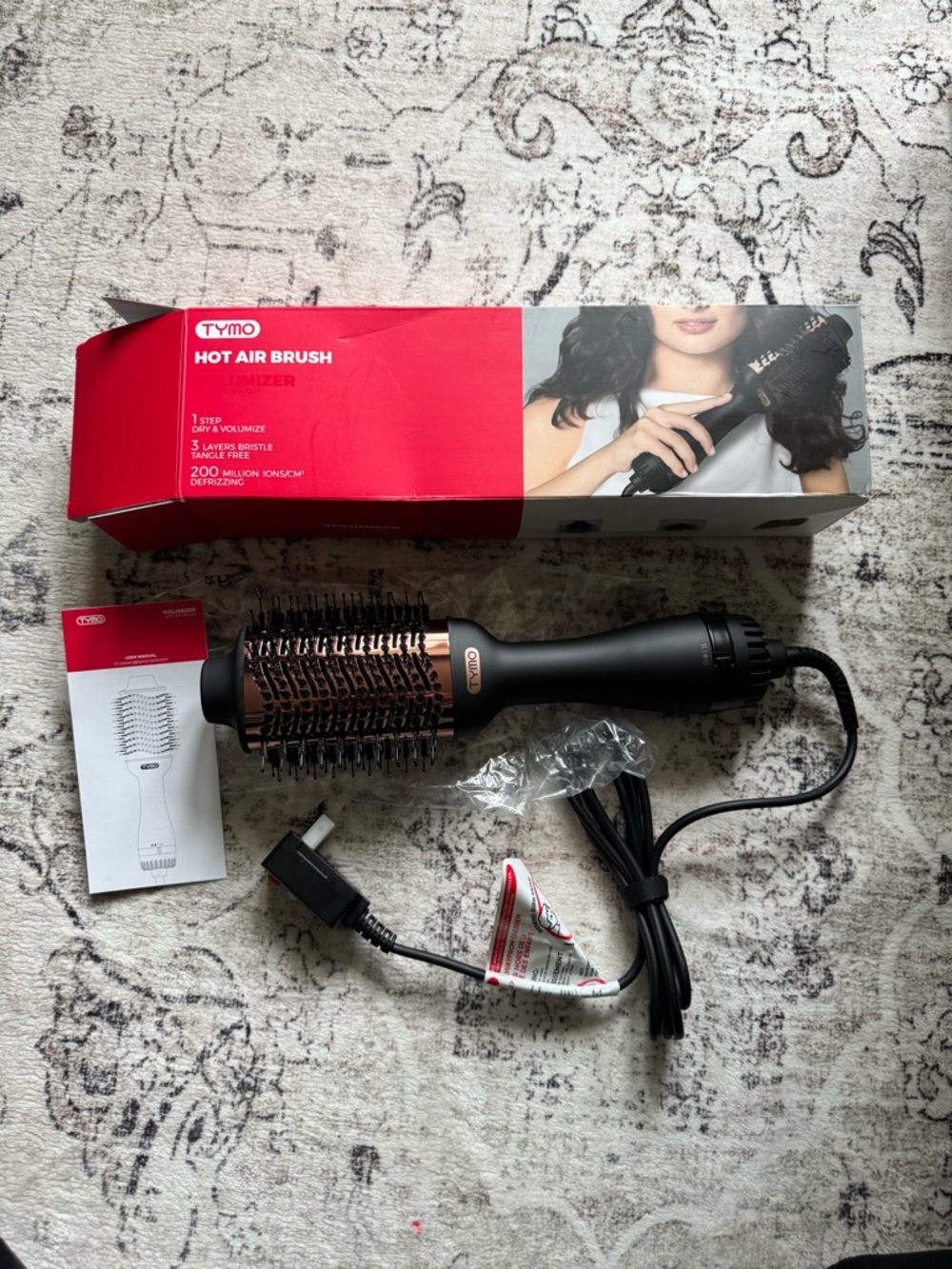 TYMO Hot Air Brush - Black with Rose Gold Barrel